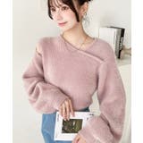 アシンメトリーネックショルダースリットフェザーニットプルオーバー | moment+ | 詳細画像24 