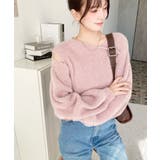 アシンメトリーネックショルダースリットフェザーニットプルオーバー | moment+ | 詳細画像25 