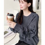 編み込みリボンフェザーニットプルオーバー | moment+ | 詳細画像10 