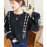 編み込みリボンフェザーニットプルオーバー | moment+ | 詳細画像7 