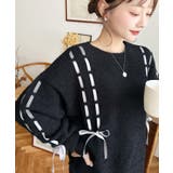 編み込みリボンフェザーニットプルオーバー | moment+ | 詳細画像8 