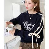 Ｗジャガードラインリボンロゴニットプルオーバー | moment+ | 詳細画像17 