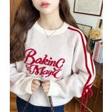 Ｗジャガードラインリボンロゴニットプルオーバー | moment+ | 詳細画像2 