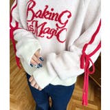 Ｗジャガードラインリボンロゴニットプルオーバー | moment+ | 詳細画像9 