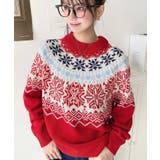 スノーノルディック柄求心Wジャガードニットプルオーバー（ノルディックセーター） | moment+ | 詳細画像10 