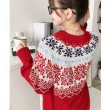 スノーノルディック柄求心Wジャガードニットプルオーバー（ノルディックセーター） | moment+ | 詳細画像13 