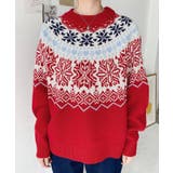 スノーノルディック柄求心Wジャガードニットプルオーバー（ノルディックセーター） | moment+ | 詳細画像14 