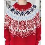 スノーノルディック柄求心Wジャガードニットプルオーバー（ノルディックセーター） | moment+ | 詳細画像15 