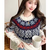 スノーノルディック柄求心Wジャガードニットプルオーバー（ノルディックセーター） | moment+ | 詳細画像3 