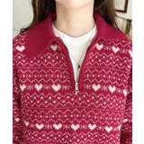 ノルディック柄ダブルジャガードハーフジップポロニットプルオーバー | moment+ | 詳細画像21 