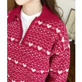 ノルディック柄ダブルジャガードハーフジップポロニットプルオーバー | moment+ | 詳細画像23 