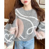 杢グレー | ニュアンスハートジャガードニットプルオーバー | moment+
