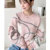 ピンク | ニュアンスハートジャガードニットプルオーバー | moment+