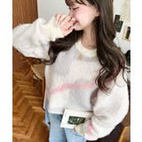 ニュアンスライン柄ジャガードニットプルオーバー | moment+ | 詳細画像2 