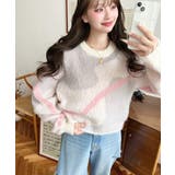 ニュアンスライン柄ジャガードニットプルオーバー | moment+ | 詳細画像3 