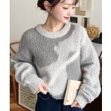 グレー | ニュアンスライン柄ジャガードニットプルオーバー | moment+