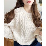 ケーブルニットプルオーバー | moment+ | 詳細画像4 