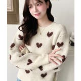 ハート柄フェザーニットプルオーバーWジャガード | moment+ | 詳細画像2
