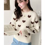 ハート柄フェザーニットプルオーバーWジャガード | moment+ | 詳細画像6