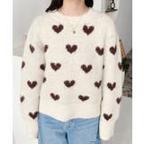 ハート柄フェザーニットプルオーバーWジャガード | moment+ | 詳細画像7