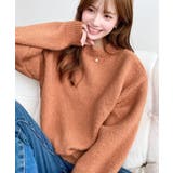 オレンジ | ＼13色展開♪／モヘアライクベーシックニットプルオーバー | moment+
