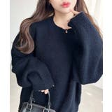 ネイビー | ＼13色展開♪／モヘアライクベーシックニットプルオーバー | moment+