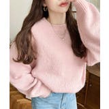 ピンク | モヘアライクベーシックニットプルオーバー | moment+