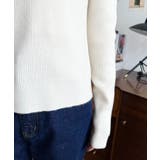 レーストリムアシンメトリーネックインナーニット長袖プルオーバー | moment+ | 詳細画像9 