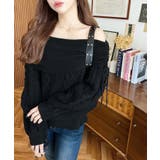 ハートケーブルドロストリボンオフショルニット長袖プルオーバー | moment+ | 詳細画像11 