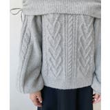 ハートケーブルドロストリボンオフショルニット長袖プルオーバー | moment+ | 詳細画像20 