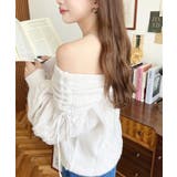 ハートケーブルドロストリボンオフショルニット長袖プルオーバー | moment+ | 詳細画像3 