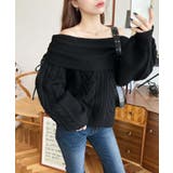 ハートケーブルドロストリボンオフショルニット長袖プルオーバー | moment+ | 詳細画像9 