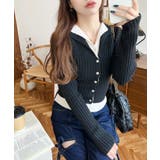 レイヤードカーディガン風リブニットトップス | moment+ | 詳細画像17 