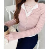 レイヤードカーディガン風リブニットトップス | moment+ | 詳細画像25 