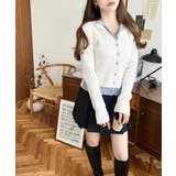 レイヤードカーディガン風リブニットトップス | moment+ | 詳細画像4 