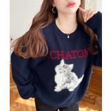 Wジャガードドッグ&キャット長袖ニットプルオーバー | moment+ | 詳細画像3 