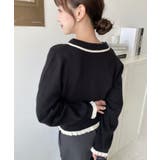 えり付き配色フリルカーディガン | moment+ | 詳細画像13 