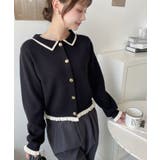 えり付き配色フリルカーディガン | moment+ | 詳細画像14 