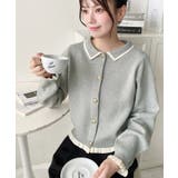 えり付き配色フリルカーディガン | moment+ | 詳細画像16 