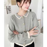 えり付き配色フリルカーディガン | moment+ | 詳細画像20 