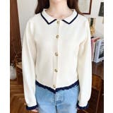 えり付き配色フリルカーディガン | moment+ | 詳細画像6 