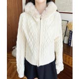 フードファージップアップケーブルニットカーディガン | moment+ | 詳細画像13