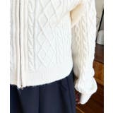 フードファージップアップケーブルニットカーディガン | moment+ | 詳細画像16