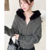 フードファージップアップケーブルニットカーディガン | moment+ | 詳細画像26