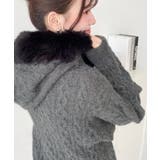 フードファージップアップケーブルニットカーディガン | moment+ | 詳細画像27