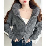 フードファージップアップケーブルニットカーディガン | moment+ | 詳細画像31