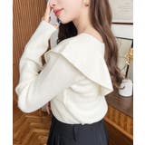 フリルニットプルオーバー 12G | moment+ | 詳細画像2 