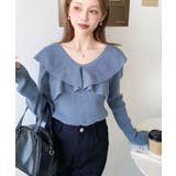 フリルニットプルオーバー 12G | moment+ | 詳細画像29 