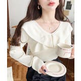 フリルニットプルオーバー 12G | moment+ | 詳細画像3 