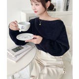 ワンショルドレープフェザーニットプルオーバー(ドレープニット） | moment+ | 詳細画像14 